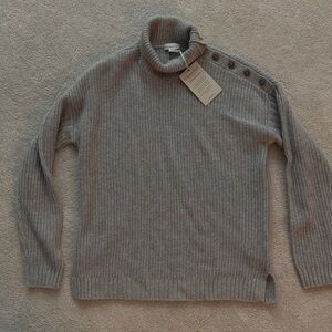 Cashmere silver fleck Gray Turtleneck Sweater